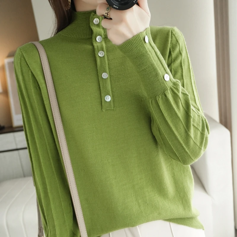 

2023 Women's cashmere sweater Half neck pullover Autumn and Winter cashmere sweater Women's casual knitted top Women's jacket