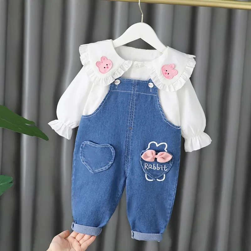 Fashion Infant Jean Outfit Fashion Infant Denim Shirt Kidcore