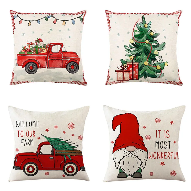 

Практичный чехол для подушки со скрытой молнией, льняная подушка для дивана, украшение для рождественских праздников Hello Winter
