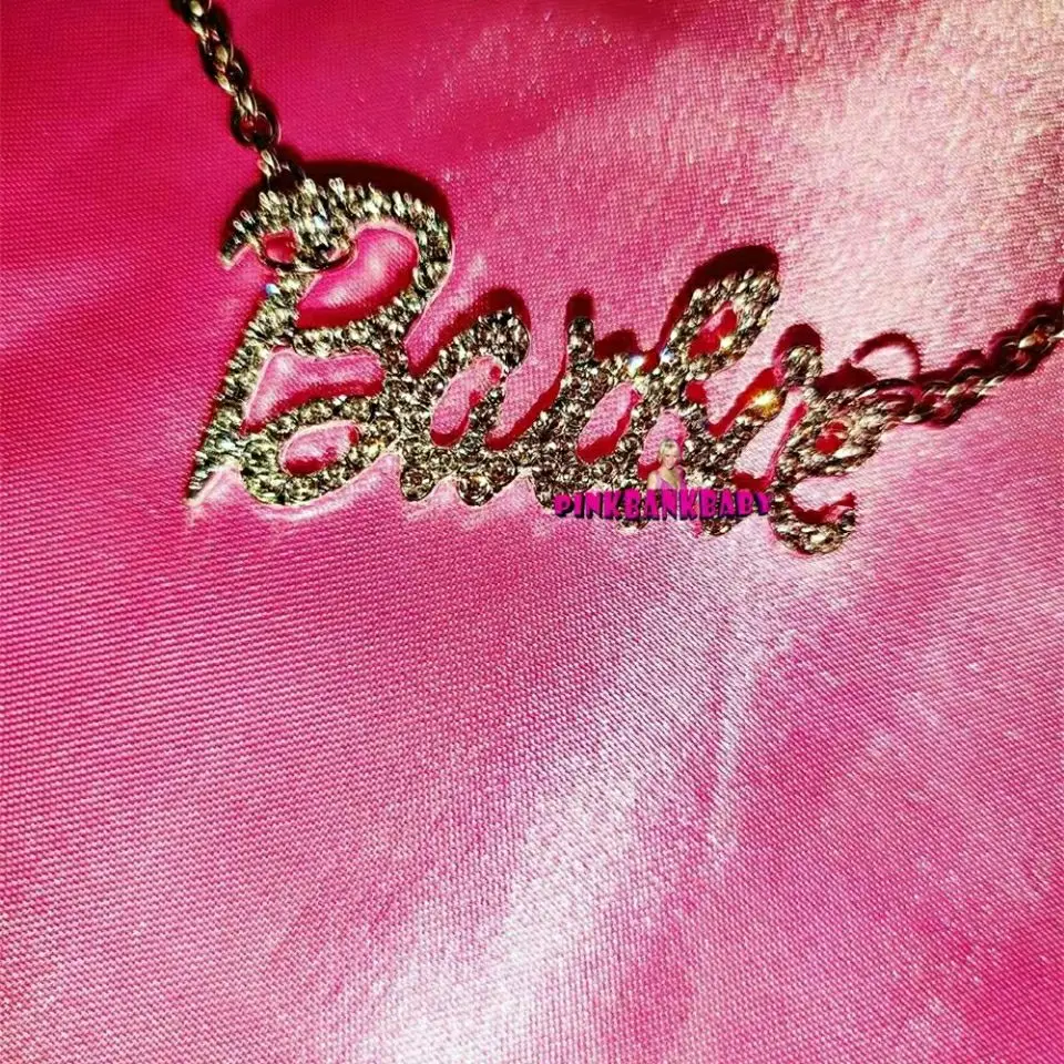 Cute Barbies Letter Necklaces Pink Color Round Pendant With Gold Link Chain  Girls Princess Party Jewelry Charms Fashion Design Accessories For Women  Gifts From Yambags, $1.08