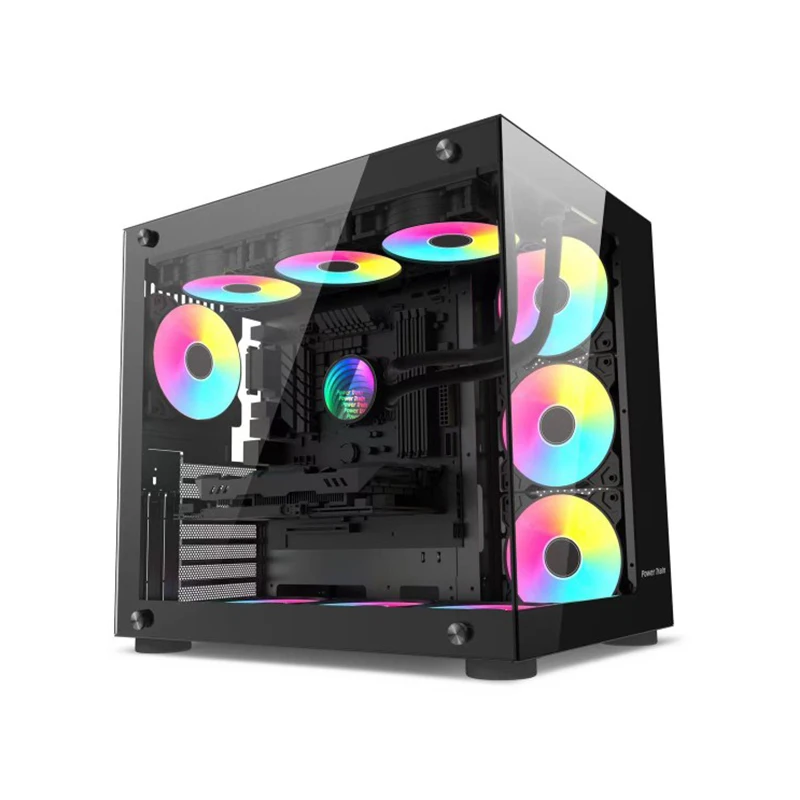Power Train DreamLand ATX PC case Sea view room Computer Case Panoramic Tempered Glass Side Transparency