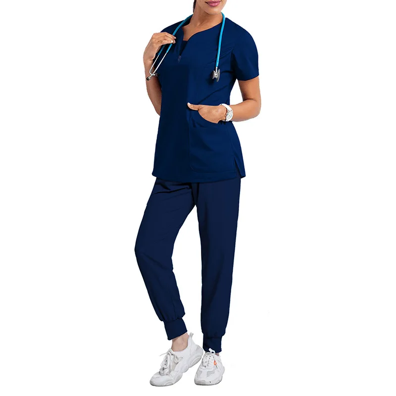 Stretch Medical Uniforms Women Scrubs Sets Tops Pant Nurses Accessories Hospital Doctors Dental Clinic Lab Worwear Clothes Suits Nurse Scrubs Top Nurse Uniform Suits Nurse Uniform Dress