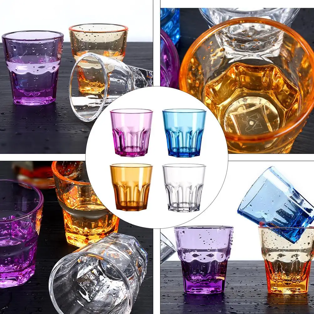 4 Pcs Acrylic Cup Mug Coffee Whiskey Cups Reusable