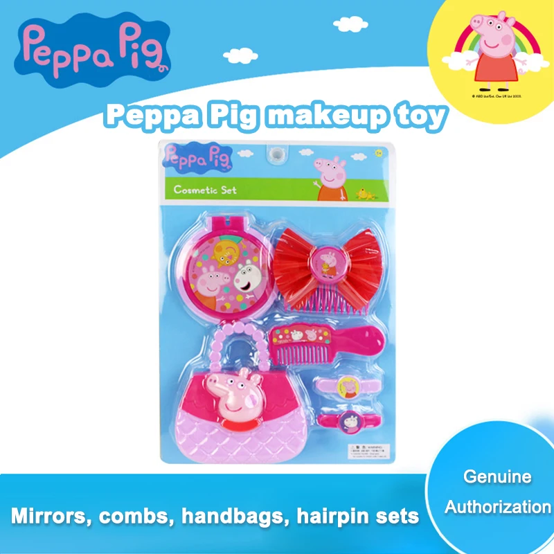 Peppa Pig Makeup Toys Children's Imitation Mirror Comb Makeup Box Bag Princess Dressing Table Hairpin Girl Birthday Gifts makeup toy princess pretend toys cosmetics set princess doll