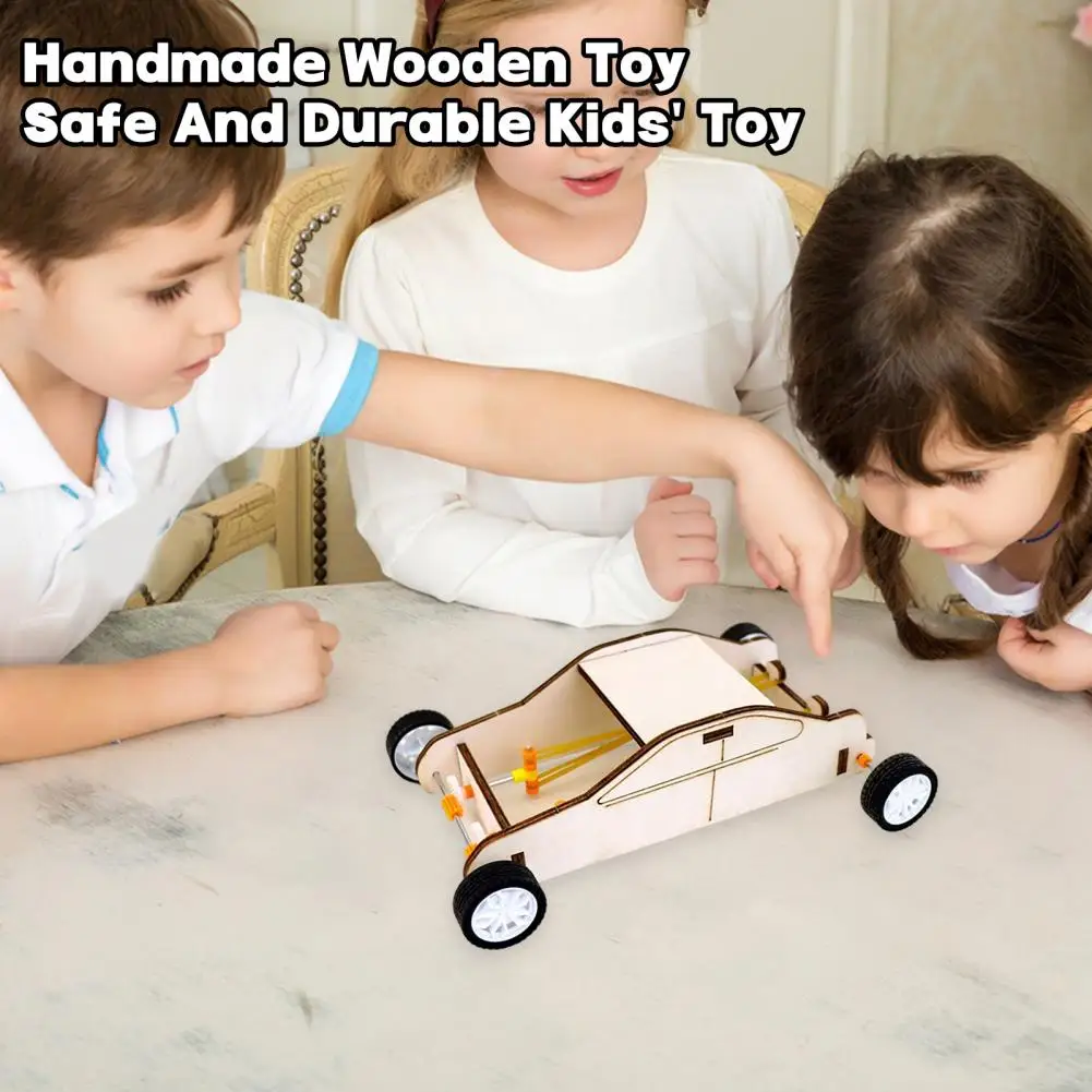 Physics DIY Double Power Rubber Band Car Science Toy School Students Educational Toy Science Experiment Physics Teaching