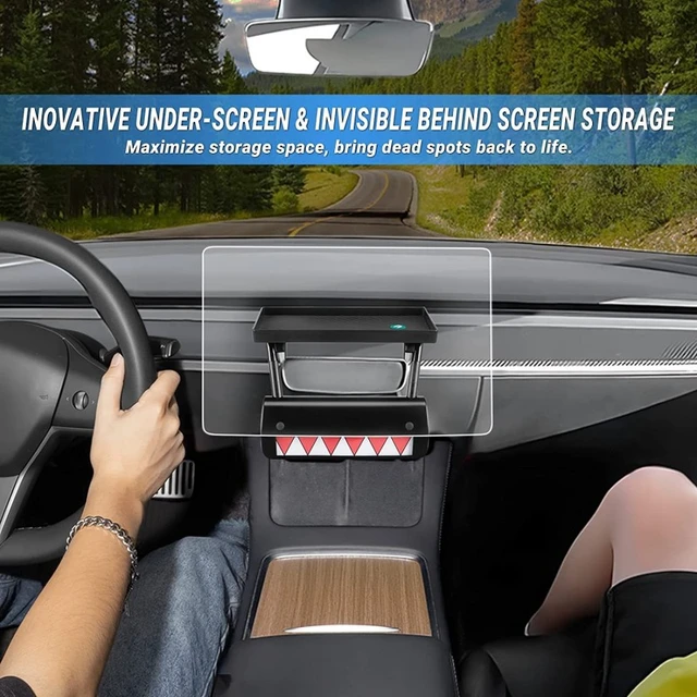 TPARTS Hidden Magnetic (Under Screen) Storage Box for Tesla Model