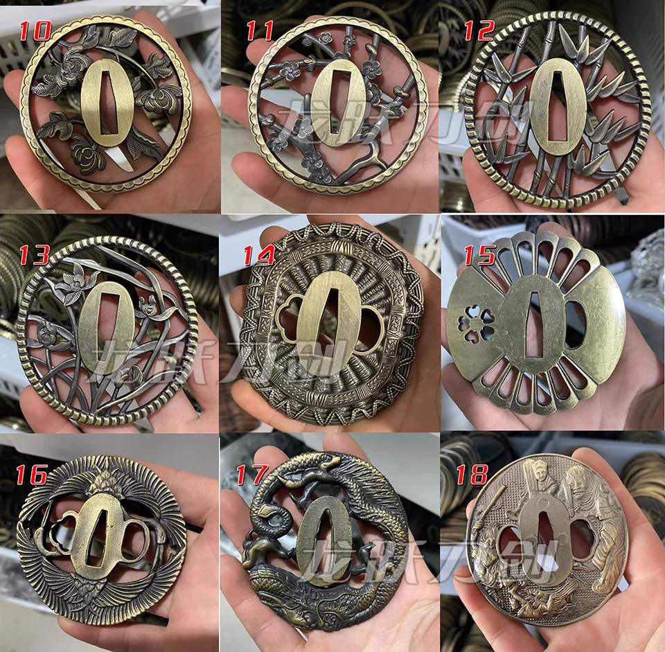 Copper Zinc Alloy Tsuba Handguard for Japanese Katana Sword