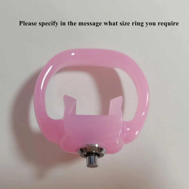 Penis Chastity Cage Chastity Lock Sex Toy Chastity Cage Accessory Pink HT-V5 With 4 Penis Rings