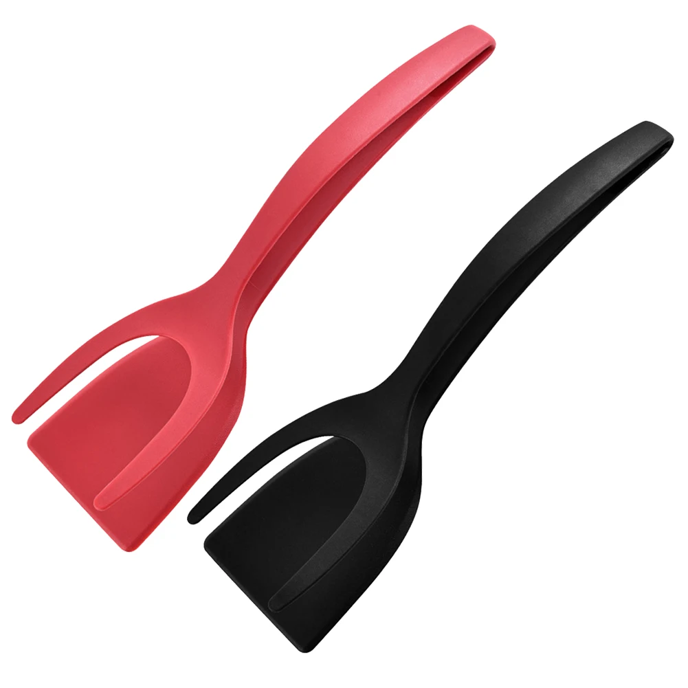2 In 1 Flip Spatula Tongs Non Stick Steak Clips Spatula Multifunctional Pancake Clamp for Home Kitchen Cooking