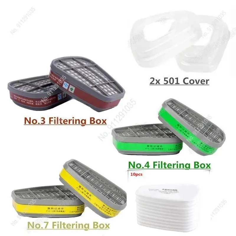 Dust Mask 6001/6002/6004 Cartridge Box 5N11 Cotton Filters Set for 6200/7502/6800 Chemical Painting Spraying Respirator