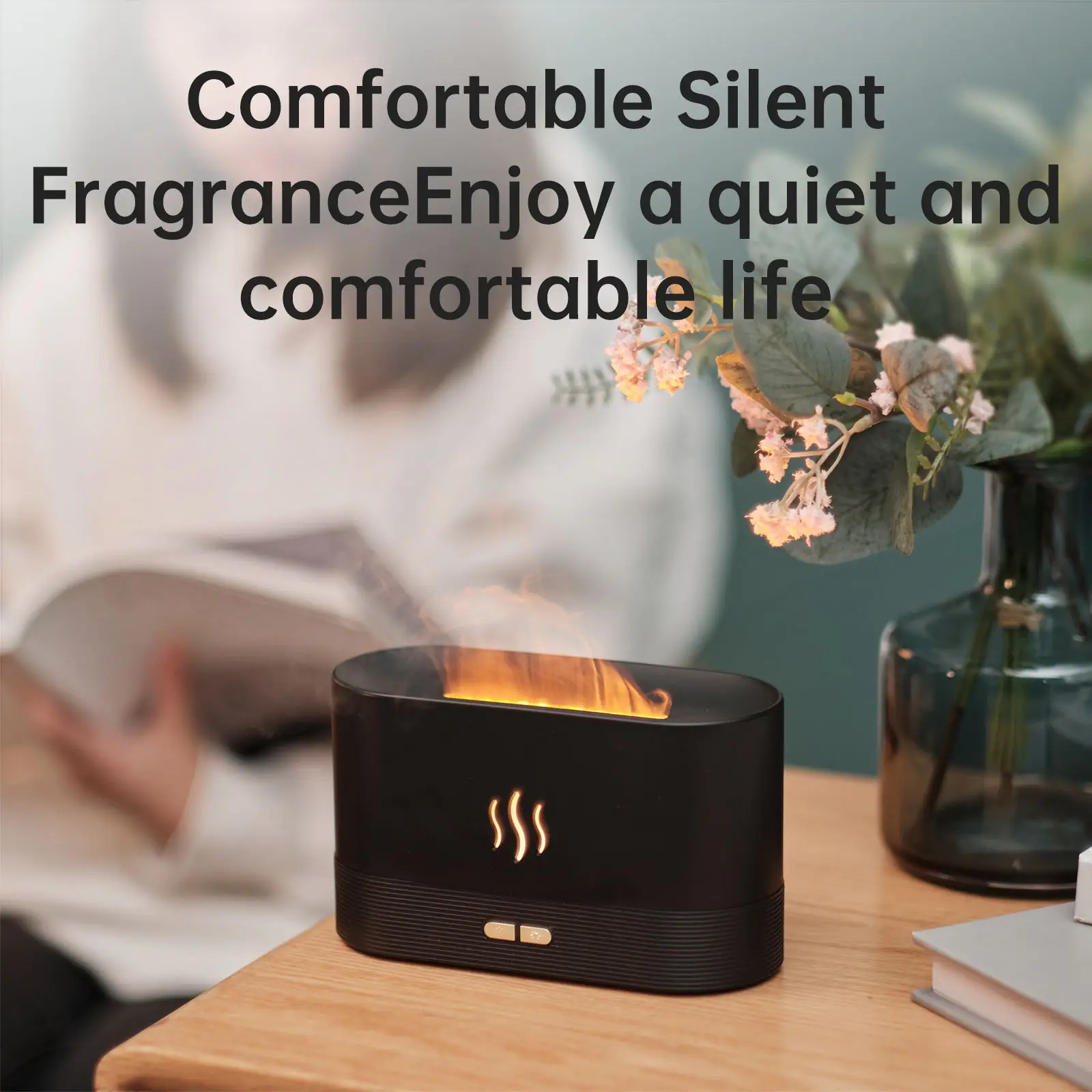 Vissko Aroma Diffuser Air Humidifier Ultrasonic Cool Mist Maker Fogger Led Essential Oil Flame Lamp Difusor 6