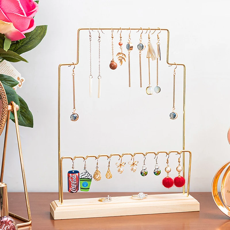 

Jewelry Organizer Wooden Rack Bracelet Earring Holder Display Decoration Stand Earring Support Display Decoration Rack