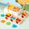 Children's Wooden Magnetic Color Shape Teaching Aid Classification Box Geometric Cognition Fishing Game Educational Toys For Kid 2