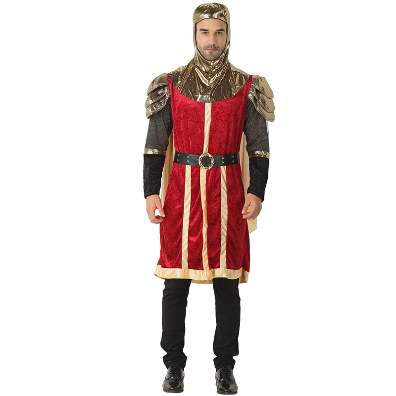 Men's Renaissance King Cosplay Costume Adult Halloween Medieval Knight Outfits Carnival Easter Purim Fancy Dress