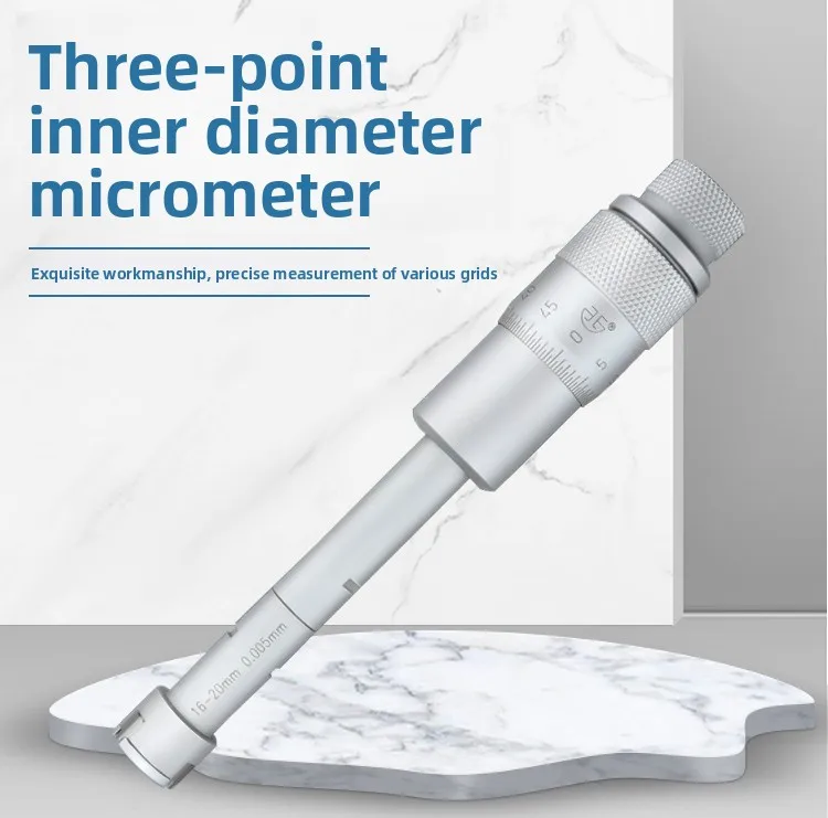 3점 내부 마이크로미터 내부 구멍 직경 고정밀 기계식 스케일 스타일 소형 깊은 버니어 3점 고정