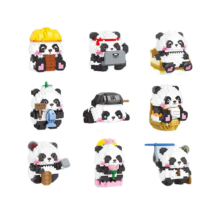

MINI Panda Series Micro Building Block Cute Animals DIY Assembled Bricks Toys For Chillren Christmas Gift