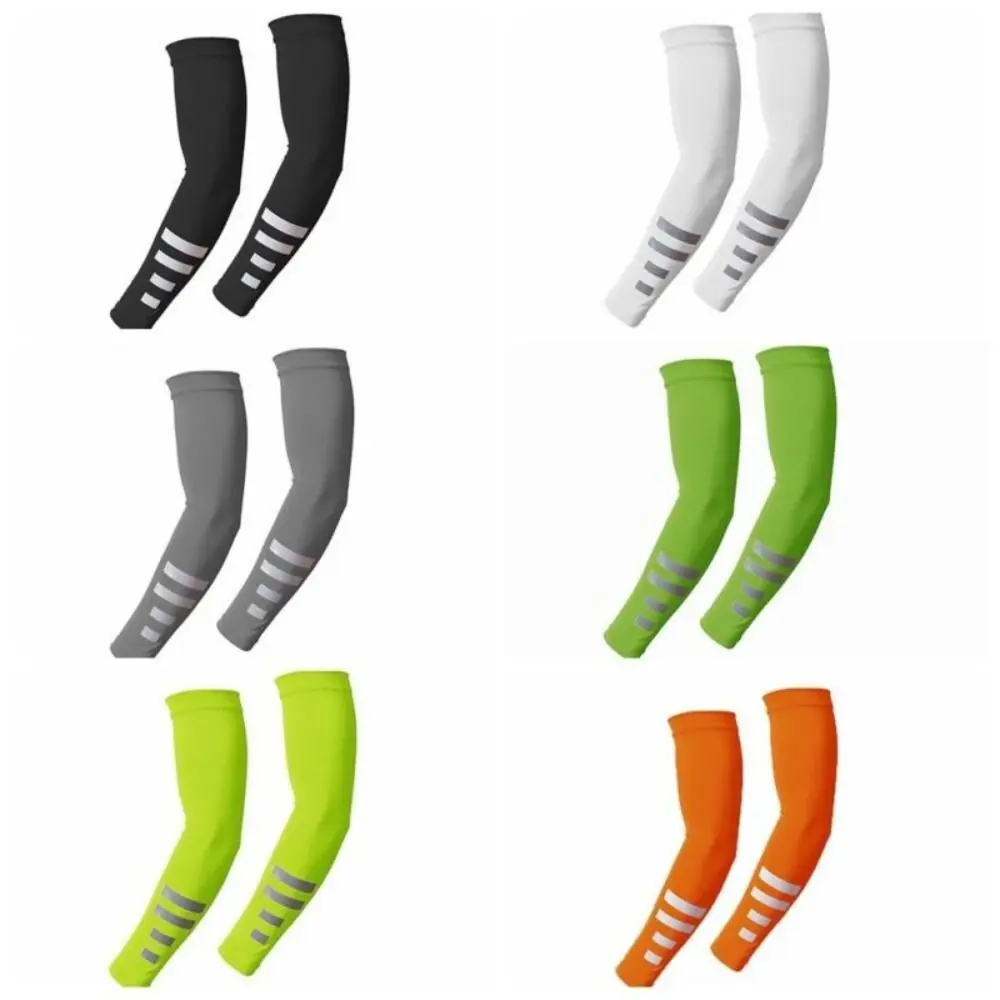 Ice Arm Sleeves Arm Sleeves Fluorescent Ice Silk Sleeves Cycling Arm Covers Anti-slip UV Protection Sunscreen Sleeves Durable Quick Drying Breathable