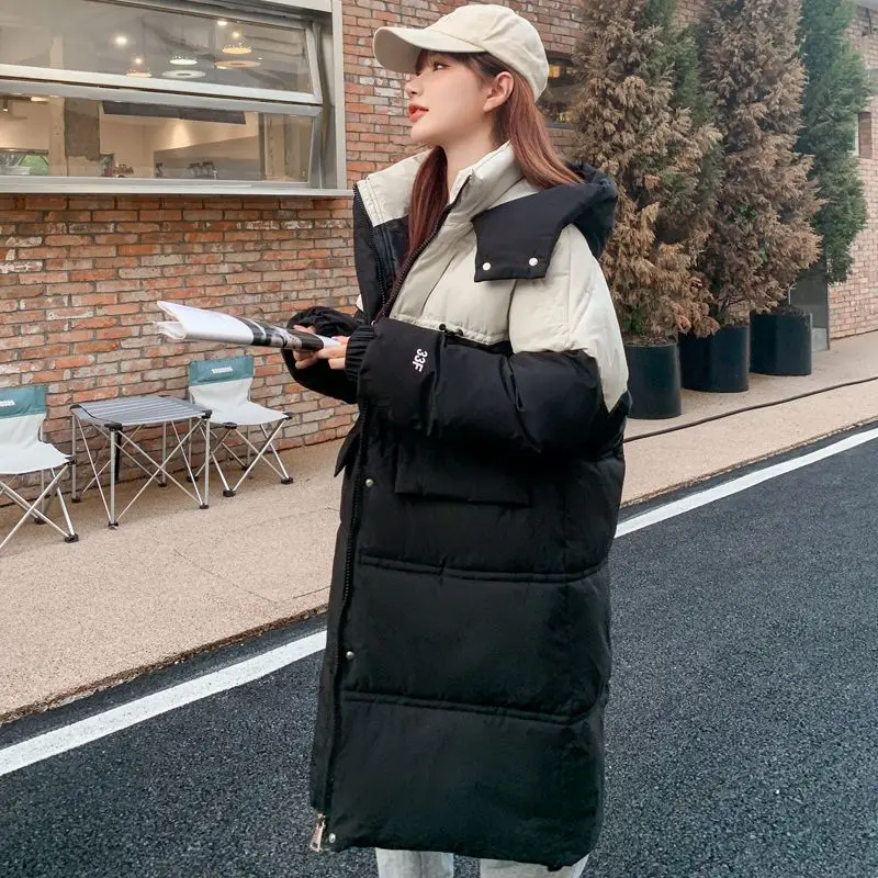 

Winter Women Jackets Couple Cotton-padded Jacket Long Parkas Thicken Warm Puffer Jacket Korean Coat Loose Winter Clothes Women