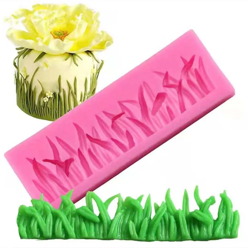 

3D Little Grass Shaped Silicone Cake Mold DIY Kitchen Baking Tools Fondant Chocolate Jelly Decor Clay Plaster Resin Craft Mould