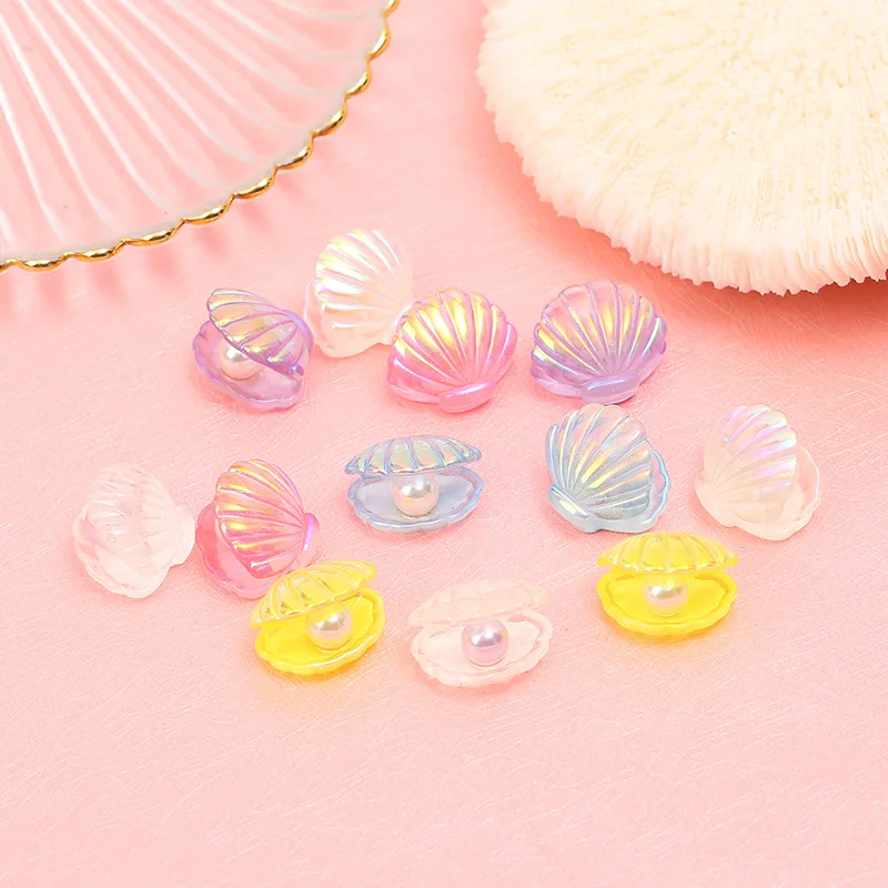 Mini Pink & Purple Pearly Shell Cabochons for DIY Hairpin & Party Decor