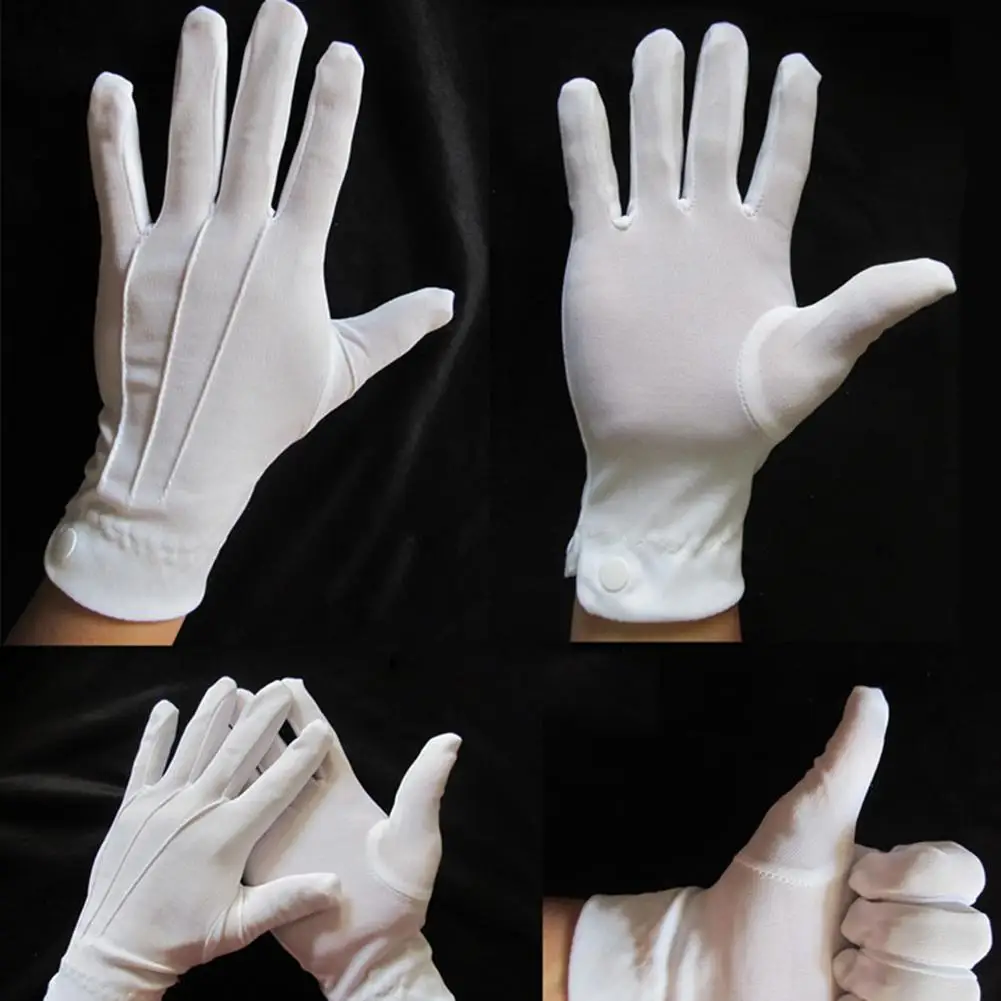 Cotton Gloves cotton gloves tuxedo gloves 2PCS Men Formal Tuxedo Uniform Gloves Honor Guard Parade Ceremony Costume Cosplay Coin Jewelry Butler