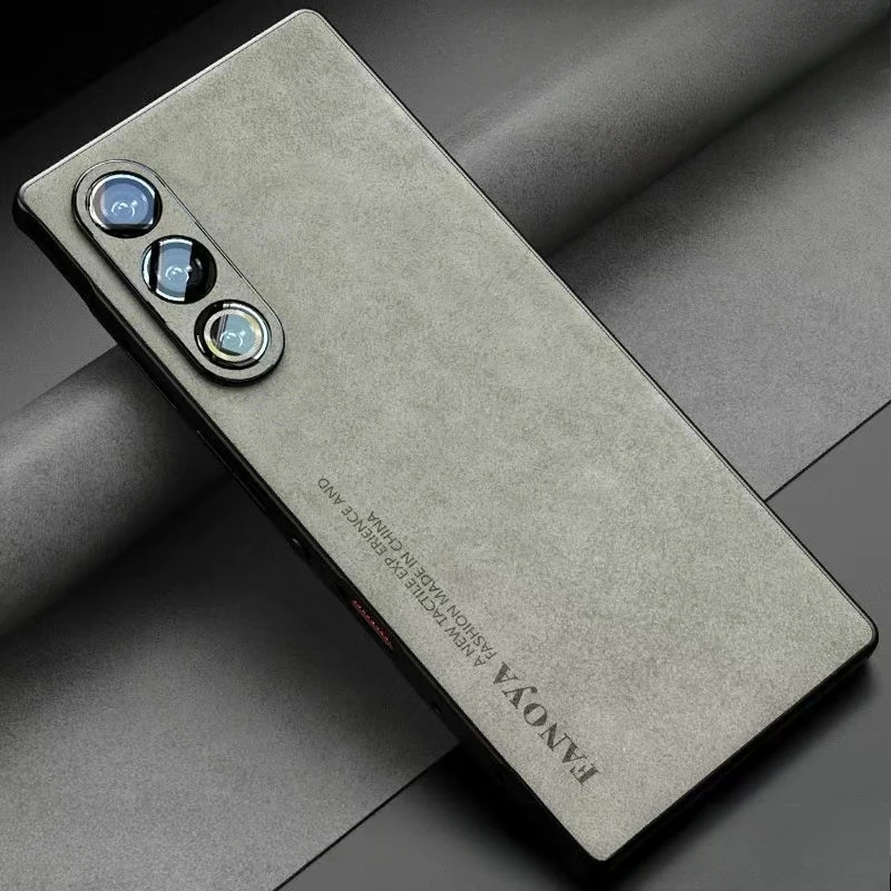 Luxury Sheepskin Leather Phone Case with Matte Silicone Bumper Cover