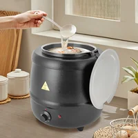 Marmite à soupe électrique 10L avec chauffe-soupe 35-80 ° Mijoteuse en acier inoxydable avec couvercle, plage de température C, 400W, pour soupes 5