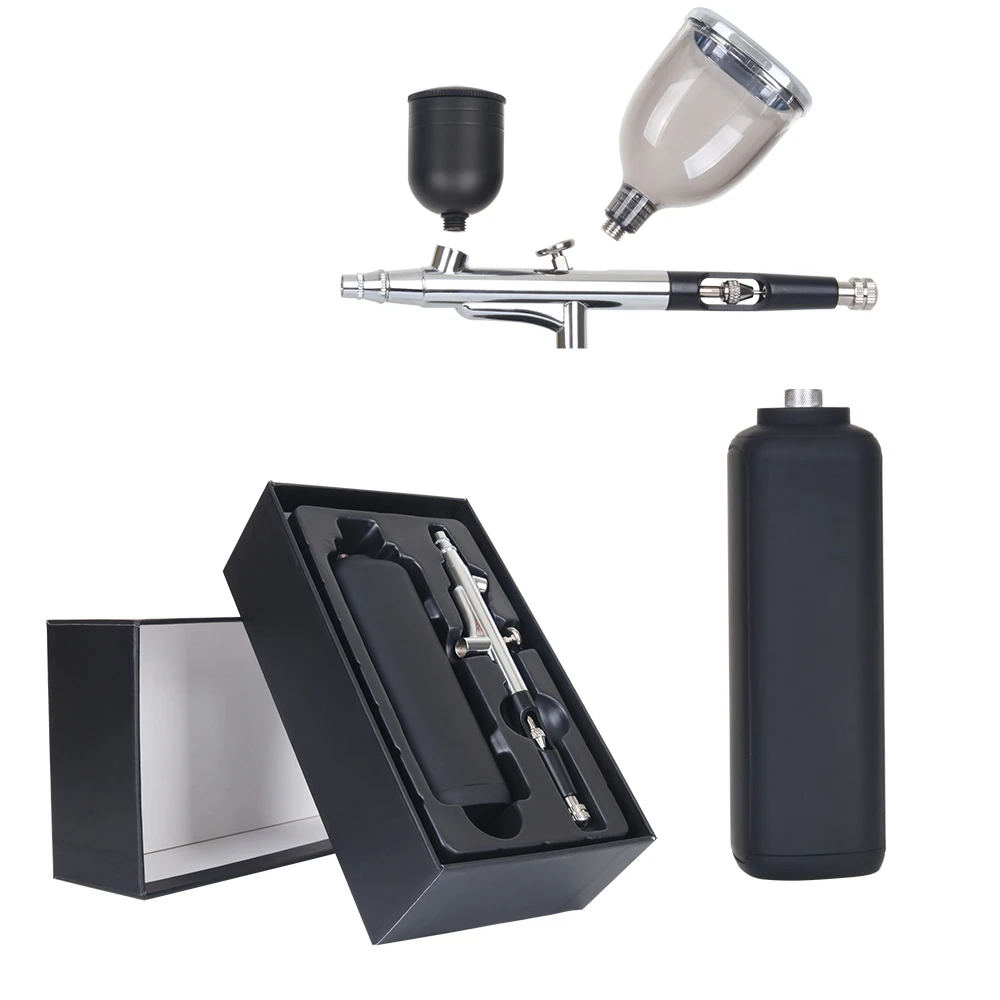 Airbrush Single Action Air Brush Makeup Set with Compressor For Nails Design Tattoo Model Painting Space Gray air storage tank 4 holes air tank as18b as186 model air pump 3 5l air compressor spray pump tattoo spraying air compressor tank