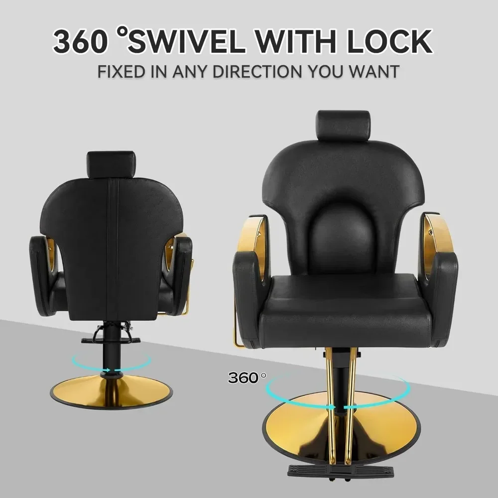 Description Picture 4 of itemSalon Chair for Hair Nail Barber Chair Hair Stylist,Height Adjustable Hair Chair with Professional Hydraulic (Black)