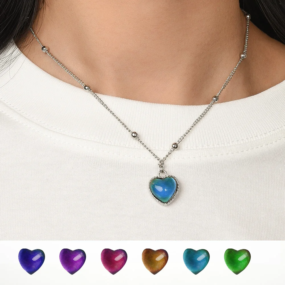 Heart Mood Necklace Color Meanings Mood Stone Necklace Color