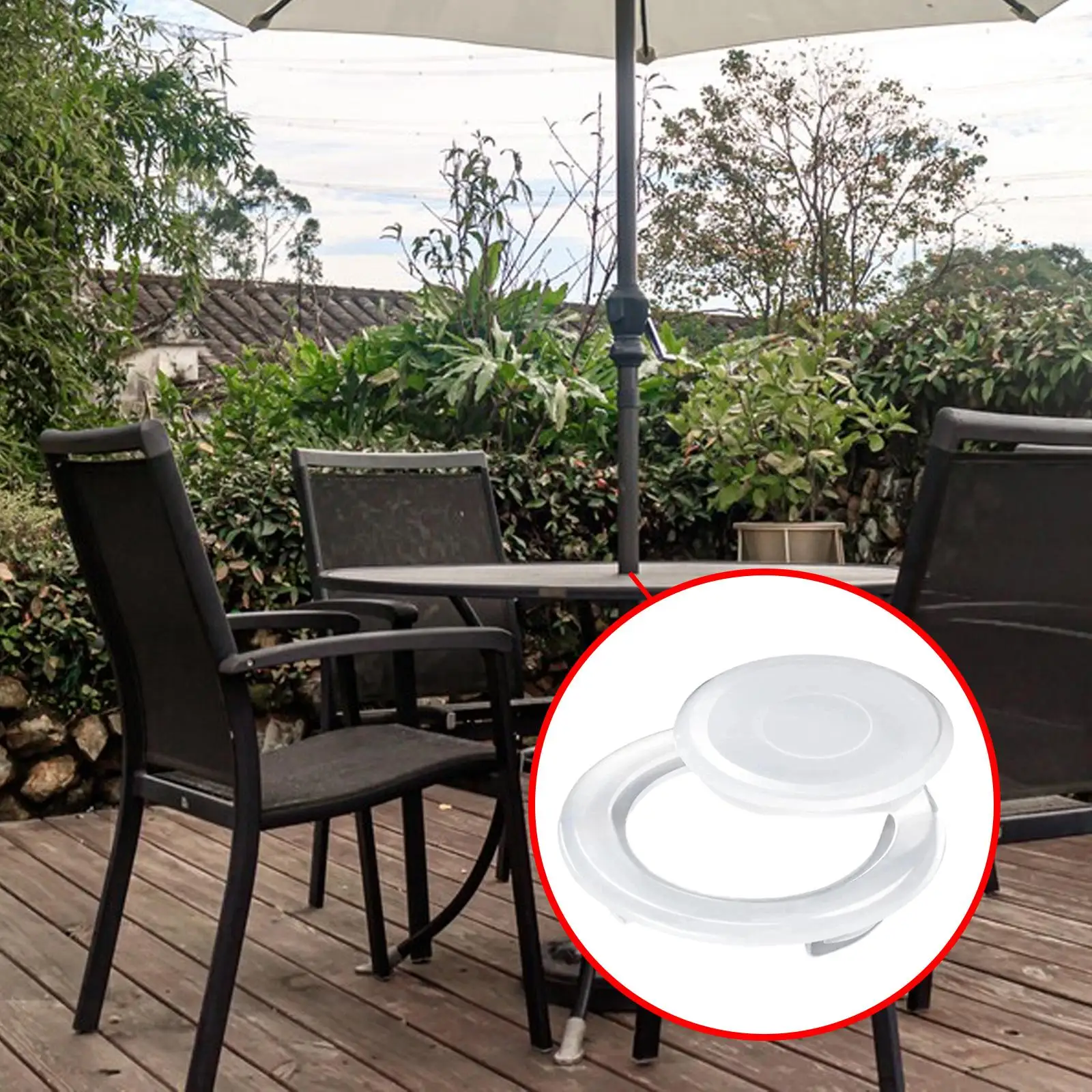 Patio Table Umbrella Hole Ring and Cap, Umbrella Hole Cover and Stopper, Parasol Parts Ring Plug Set, for Party