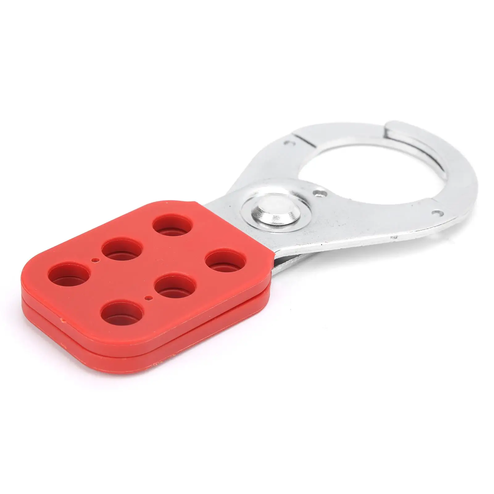 6-Hole Lockout Hasp Security Tool-Steel & Plastic Insulation, 1.5in Jaw Diameter for Industrial Use