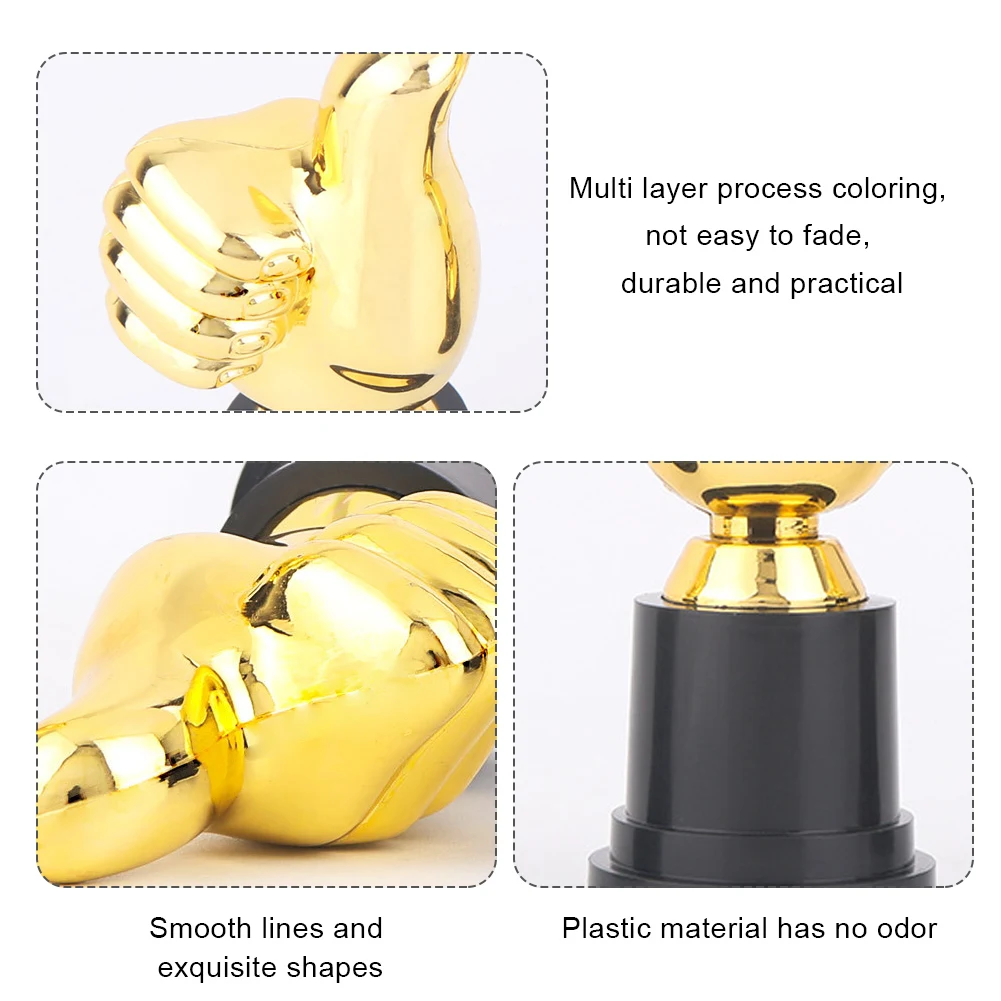 5in High Thumbs Up Trophy Football Plastic Trophy Encouragement Mini Victory Trophies Award Prize For Home Desktop Decor Plastic trophy toys, 1-6pcs
