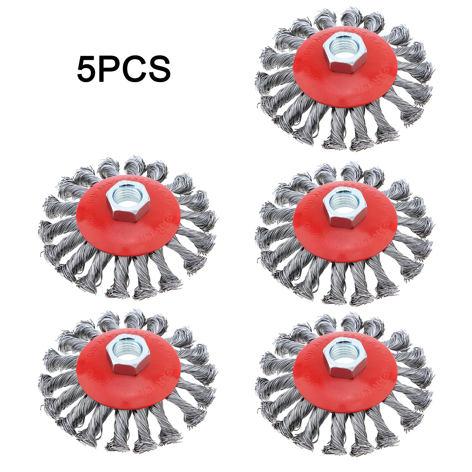 10 Pack 4 "Twist Knot Filo Spazzola / DISCO 115mm PER SMERIGLIATRICE - Foto 12