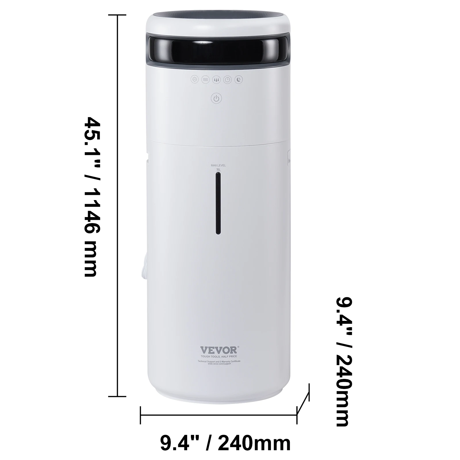 SucceBuy Humidifier for Home Large Room Commercial Humidifier for Whole House 16L Water Tank 12h Timer Auto Shut-Off Greenhouse