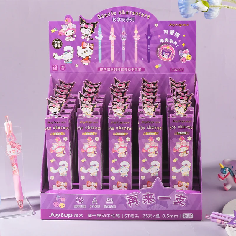 

Новинка Sanrio гелевая ручка Kawaii Kuromi Cinnamoroll Melody 12/22 шт. Симпатичные Студенческие канцелярские черные ручки принадлежности для школы и офиса оптом