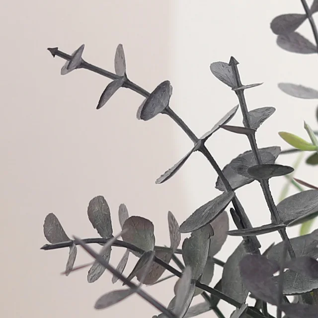 2Pc 35 Cm 5 Ág Eukaliptusz Mesterséges Növény Esküvői Dekorációhoz Otthoni Dekoráció Karácsonyi Beltéri Kerti Ajándék Hamis Barkácsolás - Image 5