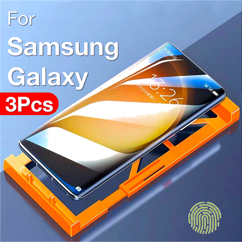 3Pcs For Samsung Galaxy S24 S23 S22 S21 Ultra S20 S10 S9 S8 Note 20 10 PLUS 9 8 Screen Protector with Kit,Not tempered glass