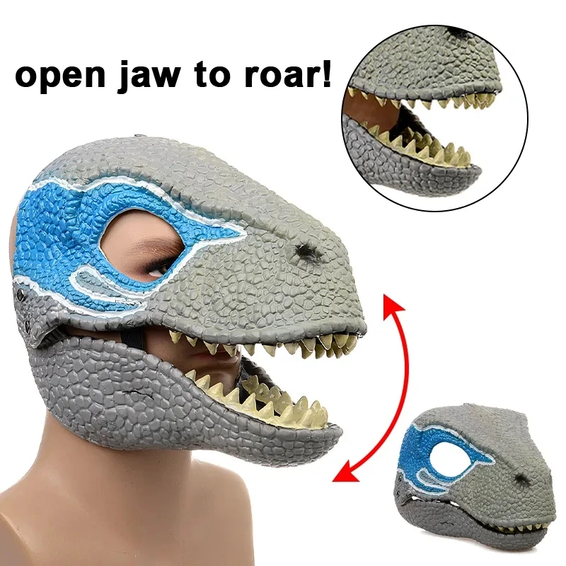 3D Halloween Dinosaur Mask Role Play Props Performance Headgear Raptor Dinosaur Dino Festival Carnival Gifts 2023 Halloween