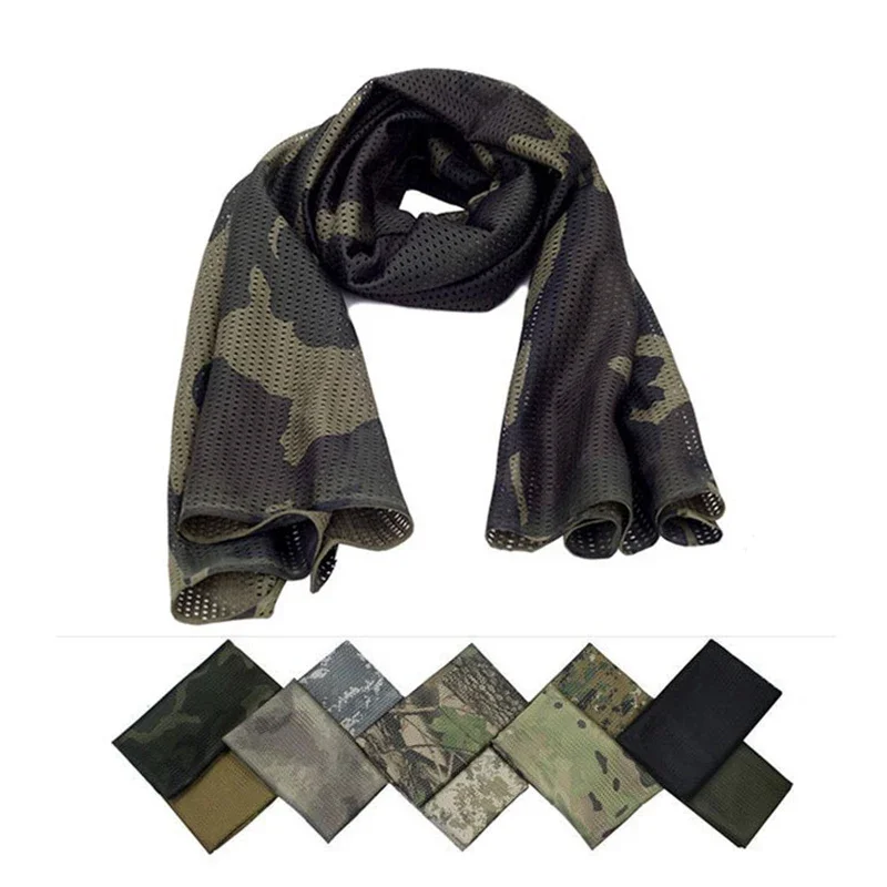 

Outdoor Tactical Breathable Camo Scarf Military Combat Jungle Windproof Dustproof Paintball Hunting Airsoft Clothing Accessories