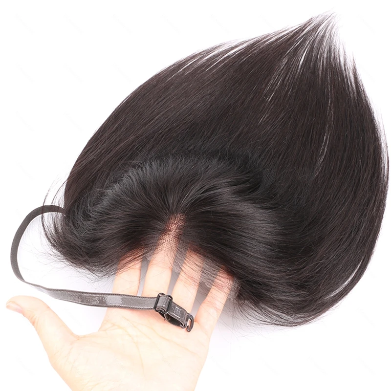 Topper per capelli in pizzo con fascia in capelli umani veri - immagine 3