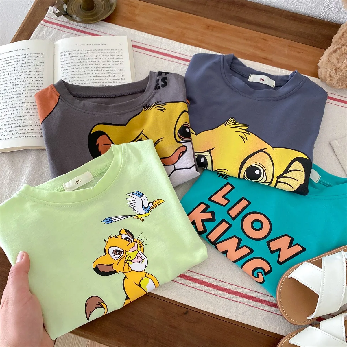 Disney Cartoon Children's Short-sleeved Tees Summer Kids Clothing Fashion Loose Casual Boys T-shirt Tops Toddler Costume Tshirt 2