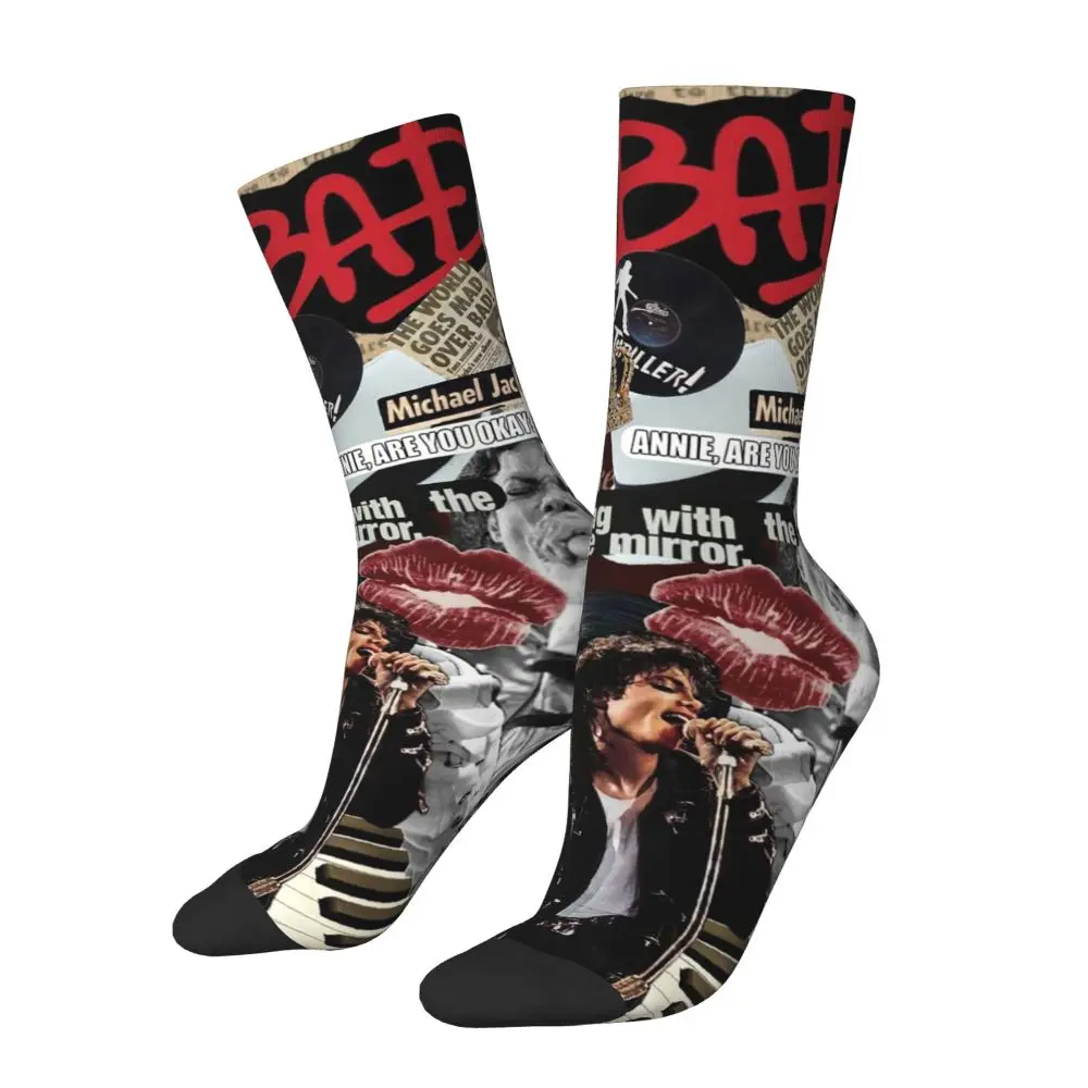 Michael Jackson Musicians Singers Dancers Socks Harajuku Stockings All Season Long Socks Accessories for Unisex Christmas Gifts