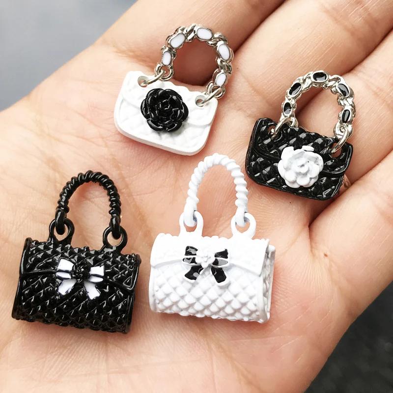 

Mini Cute 1:12 Dollhouse Miniature Decor Dollhouse Accessories Black White Handbag Miniature Model Kid Toy Gift