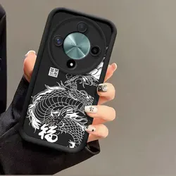Fashion Dragon Totem Soft Silicone Shockproof Protective Case - Honor 400Smart4G (BK - JGK0030)