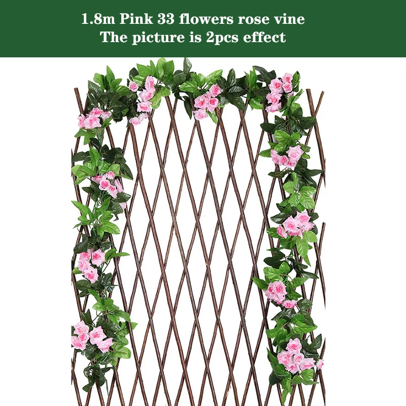 Silk Artificial Rose Vine Hanging Garland for Elegant Wall and Home Decoration