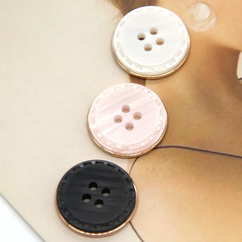 DOTOLLE 의류용 원형 새겨진 금속 단추, 패션 재킷 코트 정장 가디건, 바느질 DIY 액세서리, 4 홀