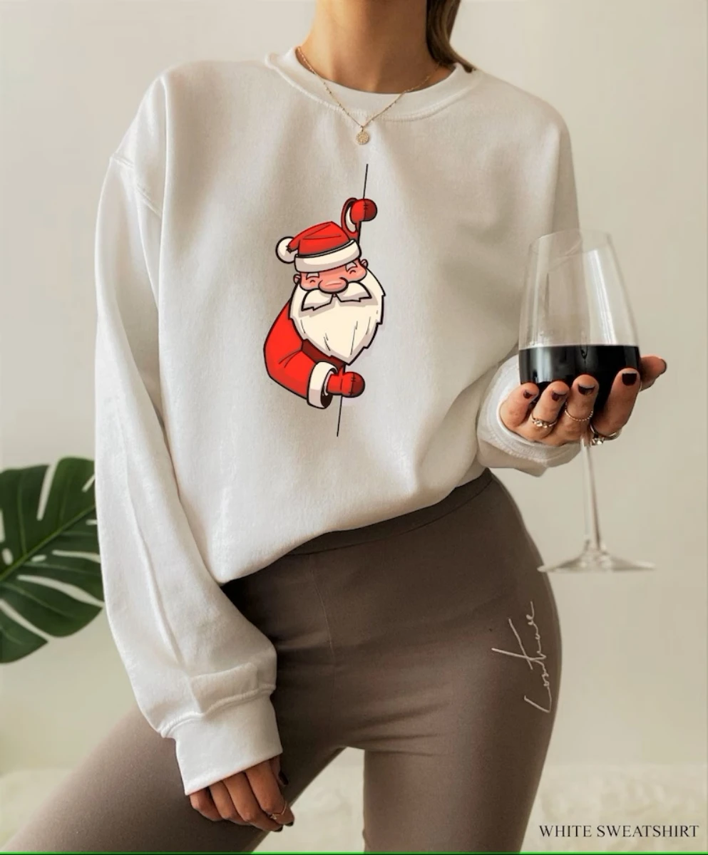 Cute Santa Claus Sweatshirt Christmas Dinner Party Shirt Christmas Spirit Cozy Holiday Long Sleeve Tops Winter Outfits For Women 105mm hengdahigh accuracy metal spirit level bubble long strip metal level measuring instrument accuracy 0 02mm m