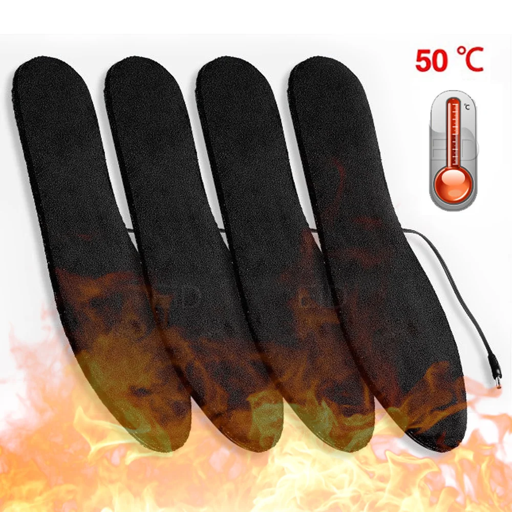 USB Elektrische Erhitzt Schuh Einlegesohle Winter Warme Frauen Fuß Pad Waschbar Thermische Männer Boot Mat Unisex Heizung Schuh Einlegesohlen – Detail 19