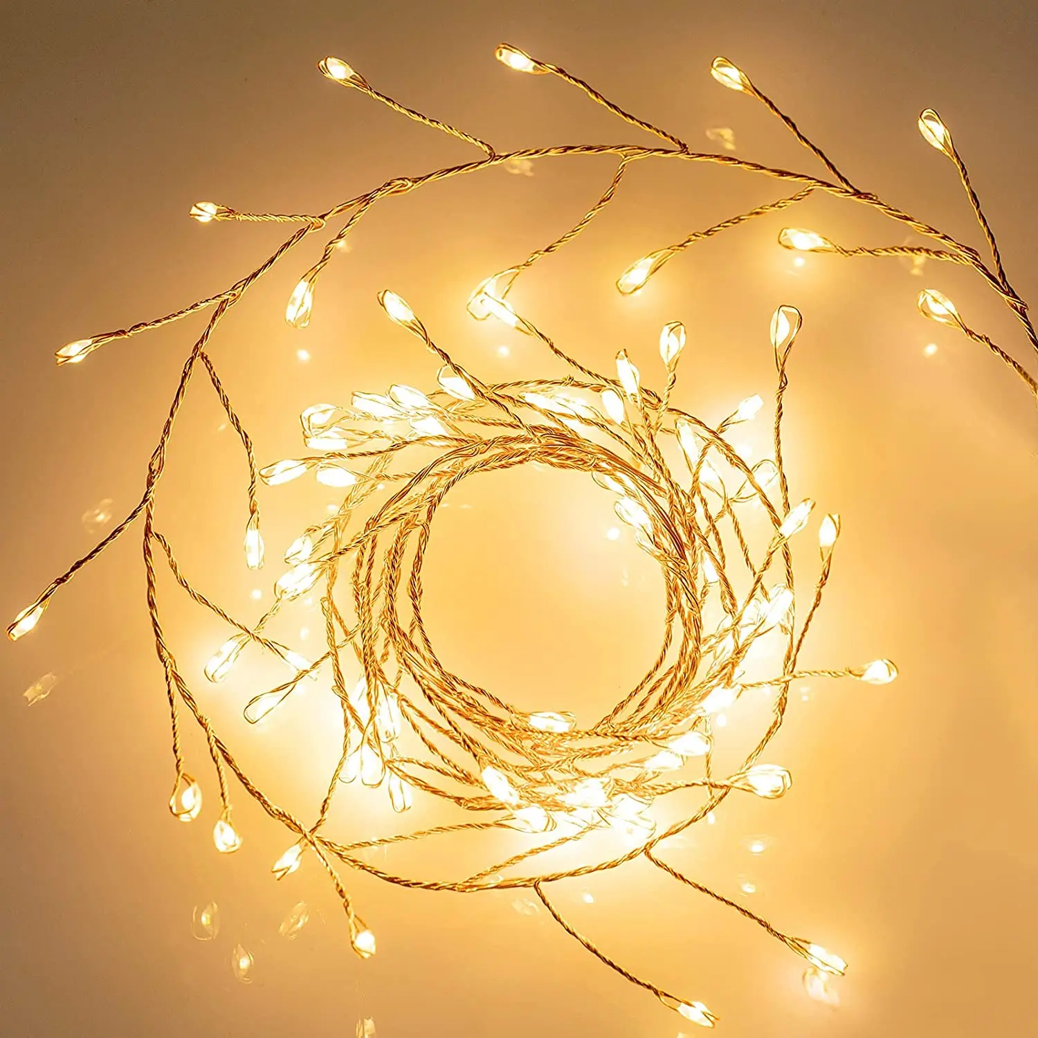 300/200/100leds Xmas Fairy Firecracker Light DIY Copper Wire Garland Lights String for Christmas Wedding Patry Room Garden Decor usb 5m 10m copper wire led string lights fairy lights for garden holidays christmas tree home wedding patry garland room decor